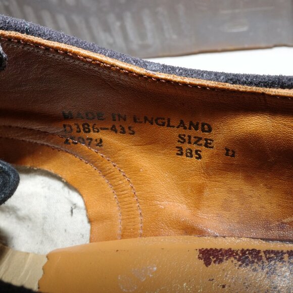 Vintage Made in England UK Dr. Martens Black Suede Oxford Lace Up 4 Eye Mens 11 - Picture 13 of 14